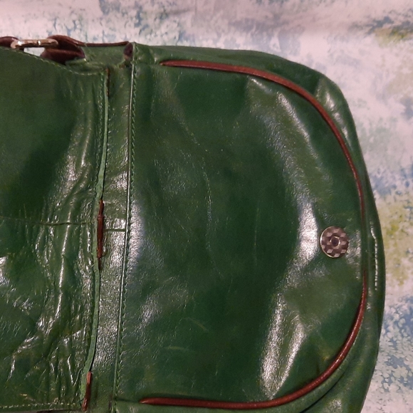 Green and brown vintage y2k Tano Leather crossbody purse Italian leather - Picture 5 of 9